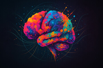 abstract human brain art