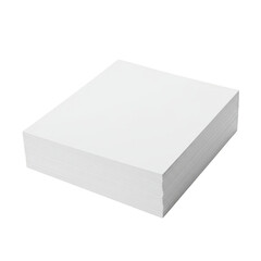 Stack of Plain White Paper Sheets Isolated in PNG Format