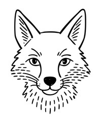 Fototapeta premium Fox Doodle Line Ar, simple minimal Clean Logo