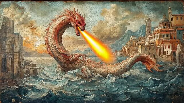 chinese dragon on the wall