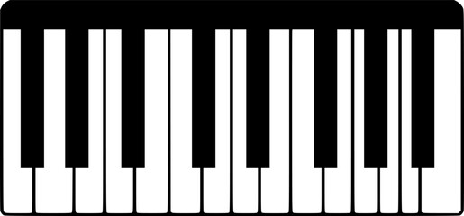 piano keyboard black silhouette,musical silhouette vector
