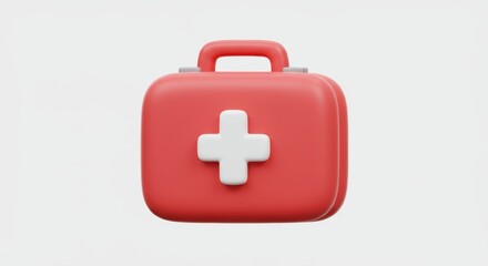Obraz premium Bright first aid kit illustration