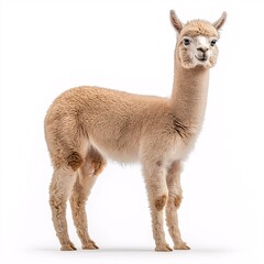 Fototapeta premium Adorable Fluffy Alpaca on a Rural Farm. Stunning Close-up Animal Portrait