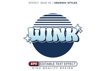 Editable 3d vector text effect wink for vintage banner