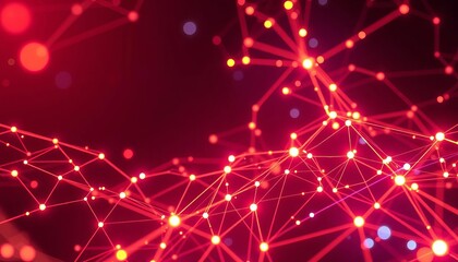 Abstract digital network, glowing lines, nodes, data streams, futuristic technology,   glowing,   pattern