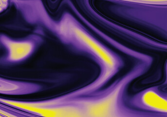 Abstract Swirling Liquid Marble Texture Purple, Yellow, and Black Hues