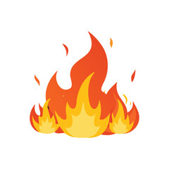  Simple Fire Flame Icon: Red and Orange 