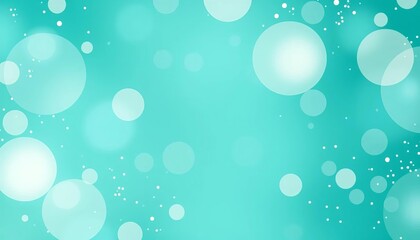 Abstract teal backdrop with overlapping translucent circles and scattered dots, creating a dreamy ethereal effect,  translucent,  design