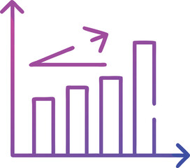 Abstract graph and arrows illustration representing growth trend and progress