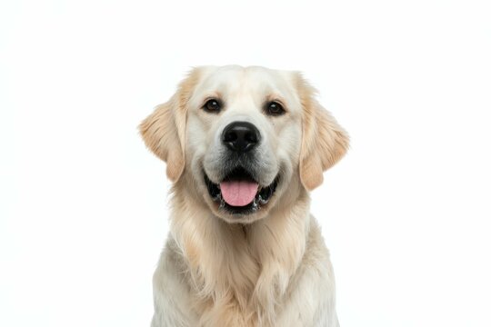 Full size portrait of Golden Retriever dog Isolated on white background isolated, white background
