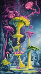 Abstract landscape of fantastical flora.