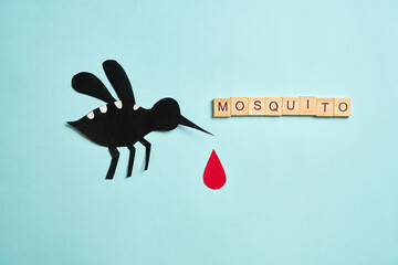 Stop Mosquito bite symbol for Zika, Dengue, Malaria prevention campaign