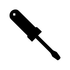 High-resolution screwdriver silhouette design with transparent background