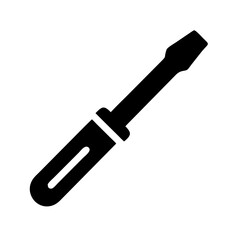 High-resolution screwdriver silhouette design with transparent background