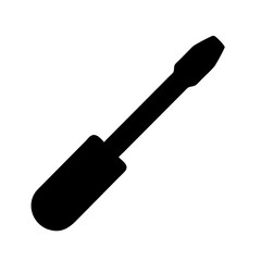 High-resolution screwdriver silhouette design, black cutout on white background