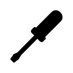 High-resolution screwdriver silhouette design with transparent background