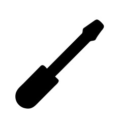 Clean crisp screwdriver silhouette design with transparent background