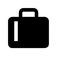 Crisp black suitcase silhouette design on white background
