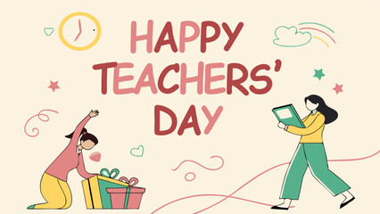 Happy Teacher&rsquo;s Day Illustration