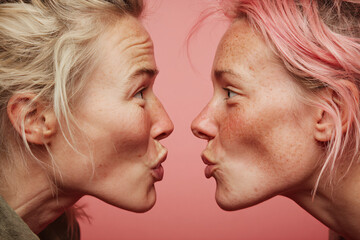 Couple woman femininity homosexuality love hate lesbian pink LGBT