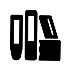 Black silhouette of office supplies on white background, vector cutout design
