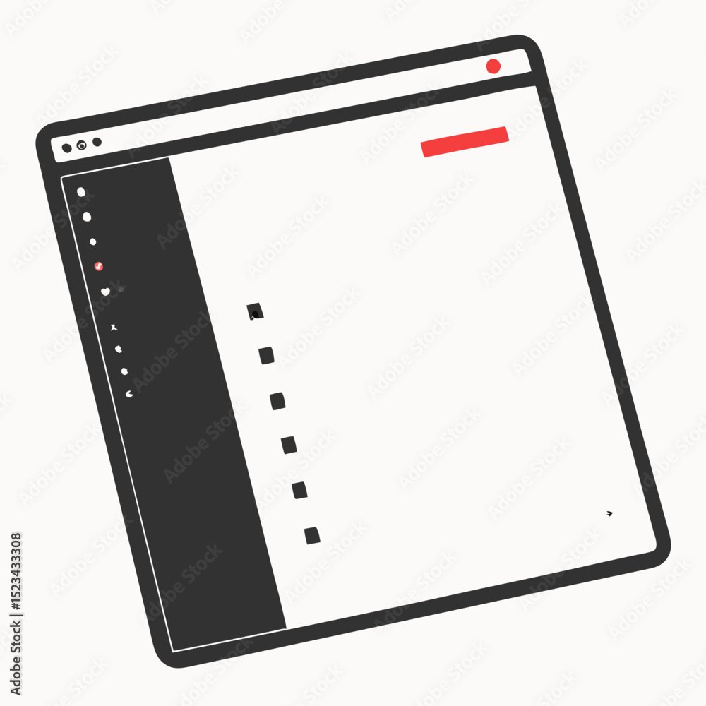 Poster simple browser window interface design element mockup