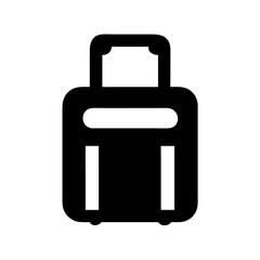 Crisp black silhouette of a travel bag on white background