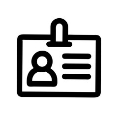 Obraz premium Clean crisp black employee badge silhouette design with transparent background