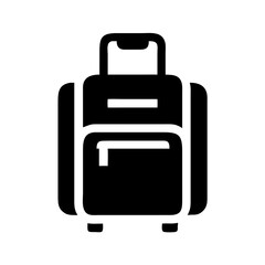 Travel bag silhouette: clean cutout design for graphic projects