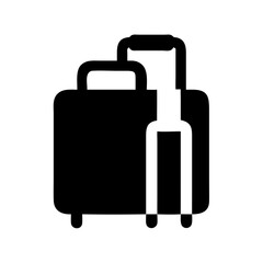 Travel bag silhouette design, black cutout, vector shape, transparent background