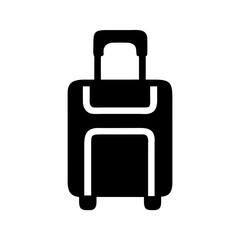Crisp black silhouette of a travel bag on white background