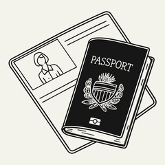 Passport and application form travel documents visa application