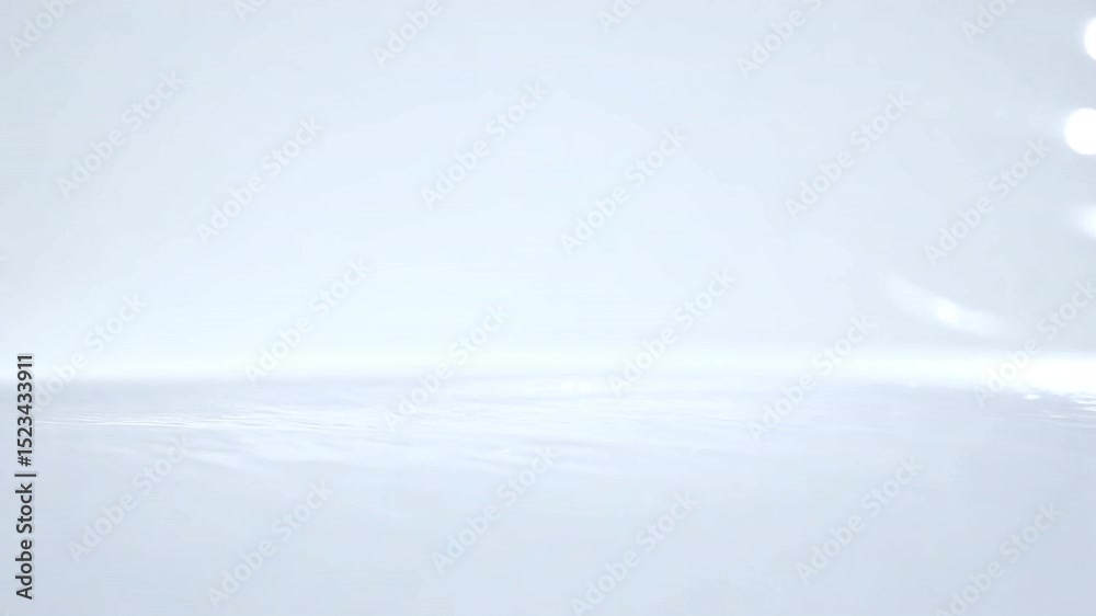 Poster serene and minimalistic background with soft white tones and gentle reflections, creating calm and p