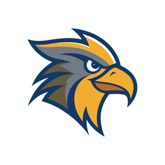 Obraz premium Falcron bird head mascot showing strength pride and alertness vector illustration.