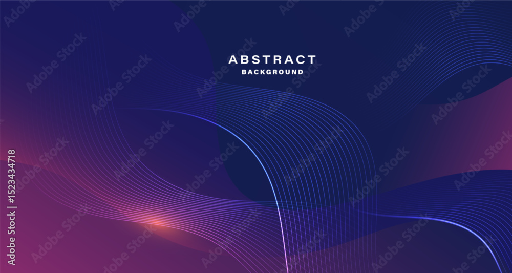 Poster Abstract background with glowing curved lines and vibrant gradient colors
