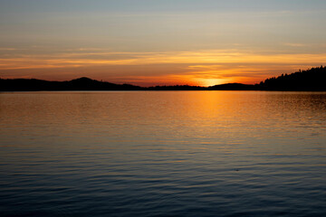 sunset over the lake