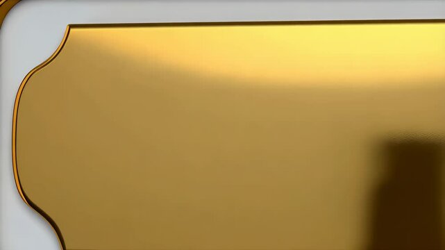 Elegant gold frame with a decorative shape and clean white background, ideal for text or design elements in presentations