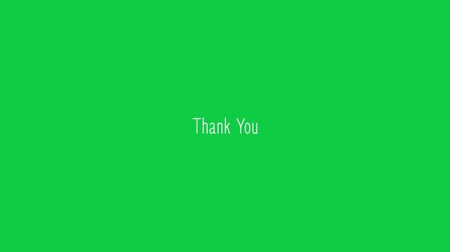 Minimalist Thank You Text Animation with Green Screen Background for Video Outros - Powered by Adobe