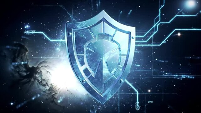 Seamless network security information data protection shield, animation ready for security system and technology background. Generative AI