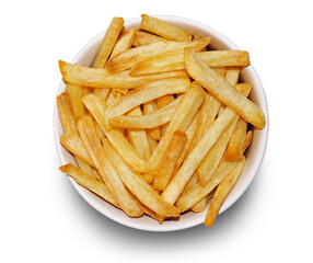 FRIED POTATO STRIPS IN A WHITE POT
