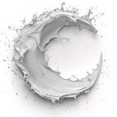 White Cream Liquid Splash Wave. Abstract Fluid Art for Modern Design Background