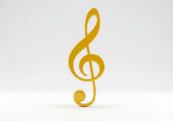 Fototapeta premium 3d Golden treble clef symbol