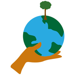 World Plant Power Day. Earth day concept for green energy conservation and recycling stock illustration.
