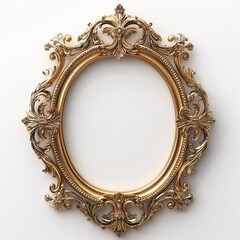 Vintage Gold Ornate Picture Frame. Classic and Elegant Interior Design Element for Antique Wall Decor & Art Display