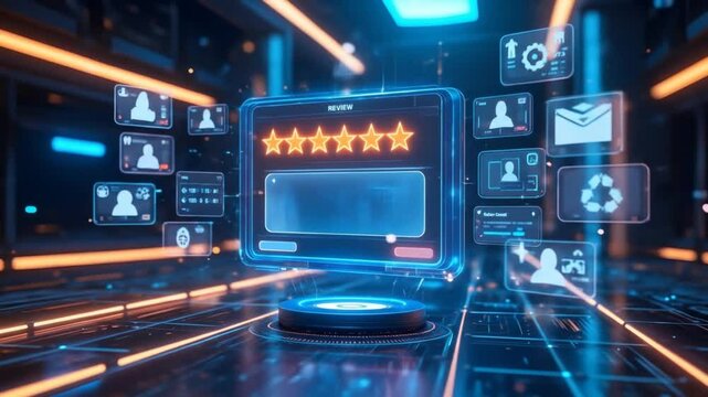 Digital Customer Feedback Review Stars Interface Technology Business Feedback Rating Excellent Service Online Reputation Management. Clean delivery &ndash; no audio, full creative freedom

