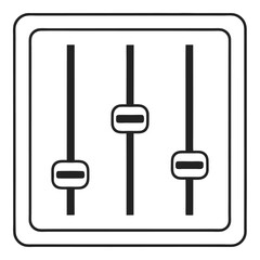 Audio mixer control panel graphic design element