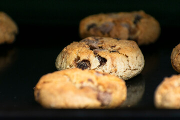 Fresh Chocolate Chip Cookies Baking in Oven