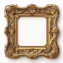 Luxurious Ornate Frame. Vintage Gold Design with Intricate Details for Elegant Art Display