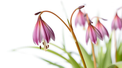 Snake's-head fritillary (Fritillaria meleagris) flower isolated on white background