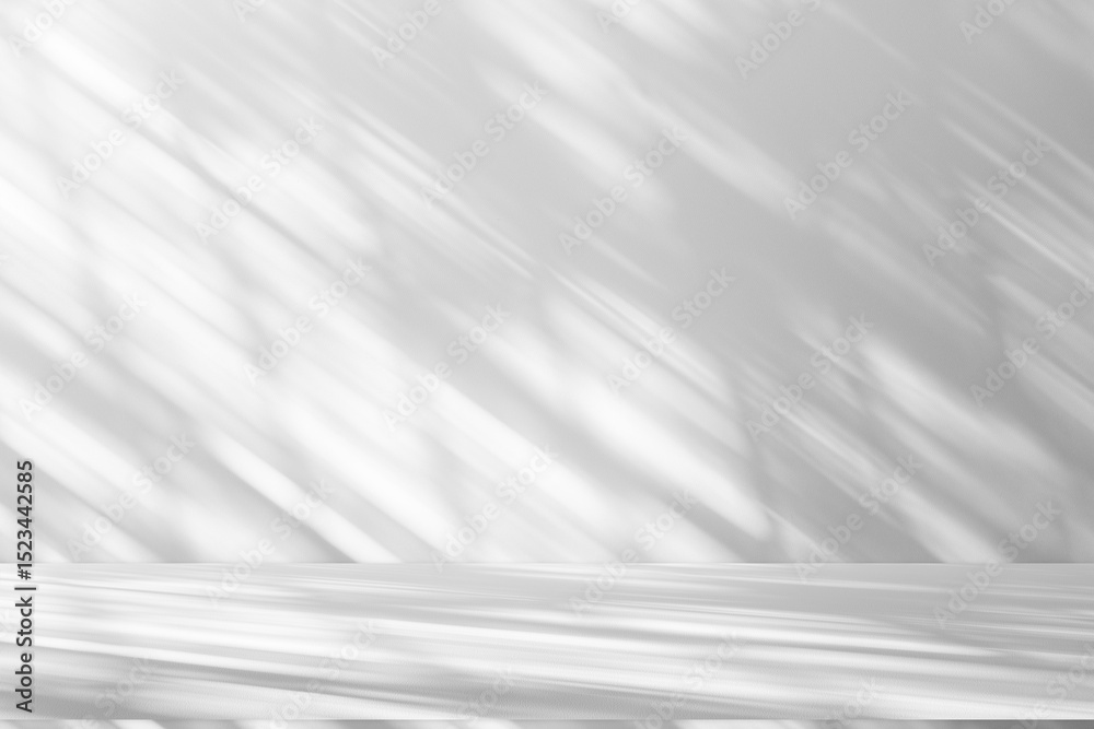Poster Wall interior background, studio and backdrops show products.with shadow from window color white and grey. background for text insertion and presentation product	
